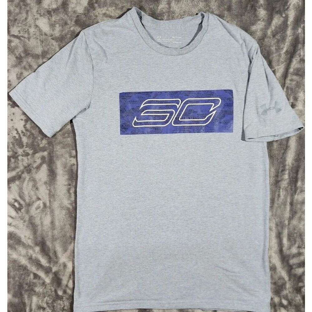 Stephen Curry Under Armor Mens T Shirt small Crew Neck Shirt Blue